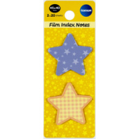 Закладки с липким краем (45*40мм)  2 цв, по 20л. "Звезда" пластиковые