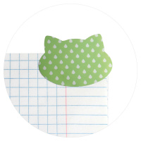 Закладки с липким краем (40*30мм)  4 цв, по 25л. "Кошачьи головы на розовом" пластиковые