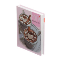 Блокнот А6 7БЦ 160л "Кофемания. Горячий шоколад" клетка, глянц.лам.