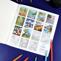 Раскраска "Картины по номерам 3-в-1. Пейзажи" 215*215мм 32стр.