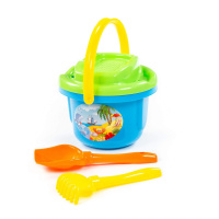 Набор игрушек. Ведро большое, ситечко большое, лопатка, грабельки №5