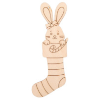 Заготовка деревянная "Зайчик в носке" 10см