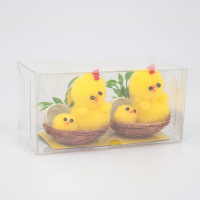 Сувенир пасхальный "Курочка с цыпленком пушистые в гнезде" 5см, 2шт