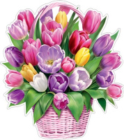 Украшение на скотче 26*26см "Тюльпаны"