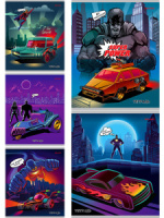 Тетрадь А5 24л лин. Проф-Пресс "Тачки супергероев" 5 диз.в спайке, белизна 100%