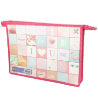 Папка д/труда А4 (325*230*100) 2отд. молния сверху, пластик "Модный микс"