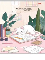 Тетрадь А5 48л кл. Проф-Пресс "Домашние котики - 1" 5диз.в спайке, белизна 100%