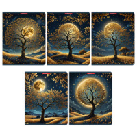 Тетрадь А5  96л ЛИН. Полиграф Принт "Лунная ночь" ВД-лак