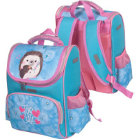 Ранец школьный 34*27*20см  Attomex. Lite. Ёжик, полиэстер, 1 отд на молн., 3 карм, светоотр.