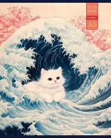 Тетрадь А5 48л кл. Hatber "Коты и море" мат.лам., тисн., 5 диз.в спайке