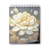 Скетчбук 175*200мм  80л., гребень, 100гр/м2 "Жемчужная роза" пласт.обл., жестк.подл.