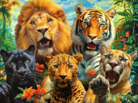 Пазл 3D  100 дет.  31*23см "Дикие кошки"