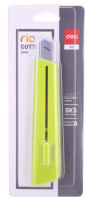 Нож канцелярский Deli.RIO 18 мм, сталь, фиксатор, зеленый