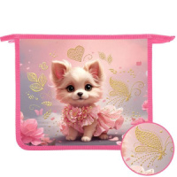 Папка д/тетрад. А5 (240*205*40) 1отд. молния сверху, пластик, фольга "Очаровательные щенки"