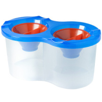 Стакан непроливайка, двойной, с крышкой и пробкой