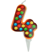 Свеча-цифра "4" Пончик, 6см.