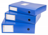 Папка на застёжке А4 0,8мм, архивная, 80мм, синяя