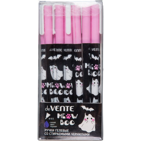 Ручка гелевая стираемая deVENTE "Ghost Meow" синяя, 0,5мм