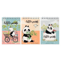 Блокнот А6  40л гребень "Удивительные панды" клетка