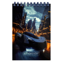 Блокнот А6  80л гребень "Белый болид" кл., УФ-лак