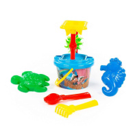 Набор игрушек. Мельница, ситичко, ведро 1л, совок 18см, грабельки 18см, формочки 2 шт
