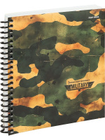 Блокнот А6  80л гребень "Стиль милитари - 6" клетка