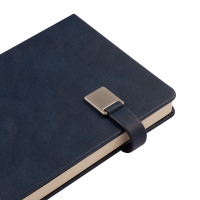 Ежедневник недат. А5 136л., кожзам, тв.пер. "Premier. Темно-синий" магнит.хлястик, ляссе