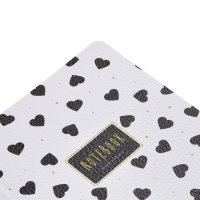 Записная книжка А5  60л. кож.зам., мягк.пер. "Black and White. Сердечки" лин.