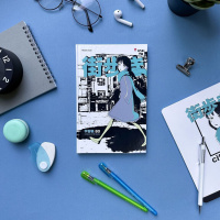 Блокнот А5 7БЦ  80л "Manga anime. City" клетка, глянц.лам.