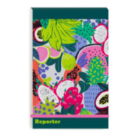 Записная книжка А5+  100л.. "Экзотические фрукты", застежка-резинка, точка