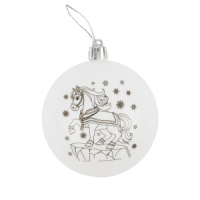 Заготовка пластиковая для росписи D=8см "Шар лошадь" Символ года