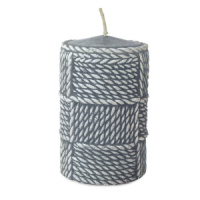 Свеча новогодняя пеньковая , серая,  8см