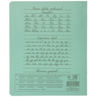 Тетрадь А5 12л косая лин. частая   "Зелёная"  (ПРОПИСЬ)