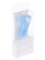 Свеча-цифра "7" с сердечком