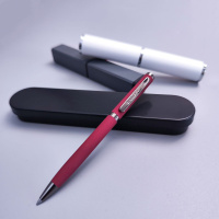 Ручка автомат. в футляре "Firenze. Красная" шарик., 1,0мм, металл., синие чернила