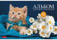 Альбом А4 16л скоба "На мягких лапках"  пл. 100 гр/м