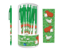 Ручка шариковая автомат. "Капибары на природе" синяя, 0,7мм, софт-тач