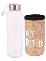 Бутылка для воды 400мл "My bottle" в чехле, бежевый