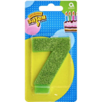 Свеча-цифра "7", Глиттер 8см