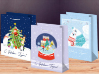 Пакет подар. бум. новогодн. 22*31*10см 157гр/м "С новым годом", ассорти