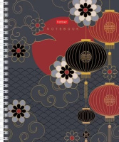 Тетрадь А5  96л кл. гребень Hatber "Символы Азии" мат.лам., 3D фольга, 3Dлак