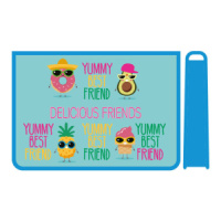 Папка для труда А4 2 отд. молн. сверху.  Вкусные друзья