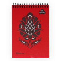 Блокнот А5  30л  "Premium Red" красный, гребень