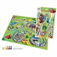 Игра с фишками 600*400 мм "Крутые виражи" в пакете 5+
