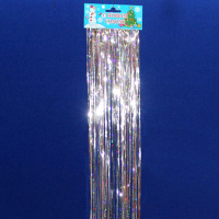 Дождик 100мм*1м, ПВХ, 2 шт, серебристый, голографический