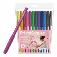 Фломастеры  12цв "Erich Krause. Pointes", вент.колпачок, блистер