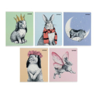 Тетрадь А5 48л кл. Альфа-Тренд "Кролики" твин УФ-лак, белизна 100%