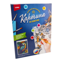 Картина по номерам на картоне 30*40см "Яркий попугай"