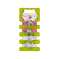 Набор резинок для волос "CHERRY MARY"  4шт , детские, розовый/белый