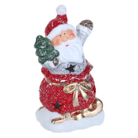 Сувенир новогодний "Дед Мороз" 15см , с LED подсветкой , керамика, 2 дизайна